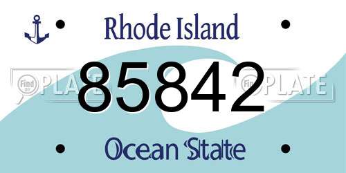 85842 Rhode Island License Plate