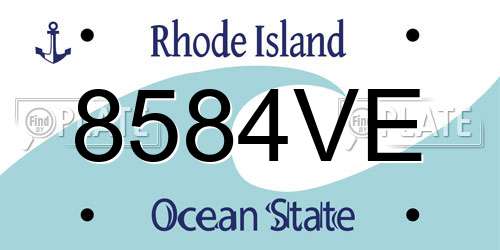 8584VE Rhode Island License Plate