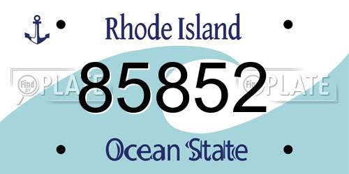85852 Rhode Island License Plate