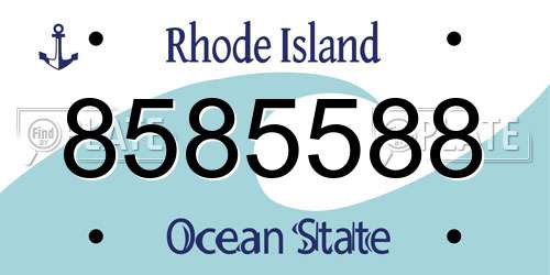 8585588 Rhode Island License Plate
