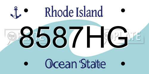 8587HG Rhode Island License Plate