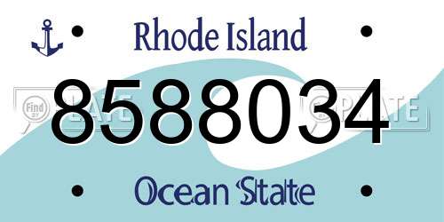 8588034 Rhode Island License Plate