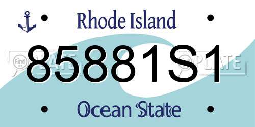 85881S1 Rhode Island License Plate