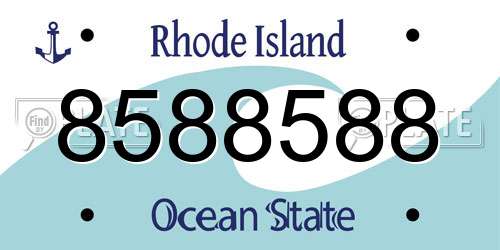 8588588 Rhode Island License Plate