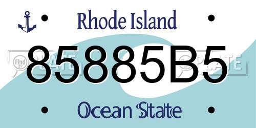 85885B5 Rhode Island License Plate