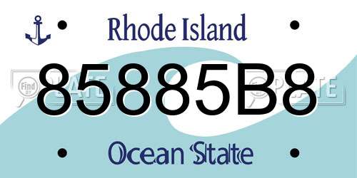 85885B8 Rhode Island License Plate