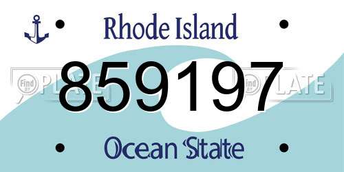 859197 Rhode Island License Plate