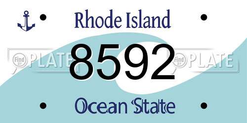 8592 Rhode Island License Plate
