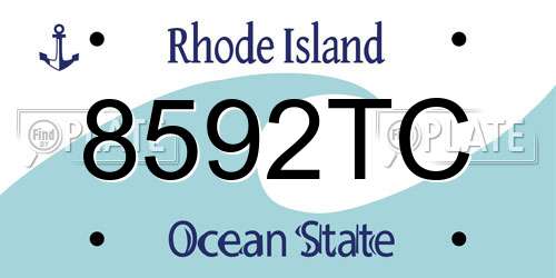 8592TC Rhode Island License Plate
