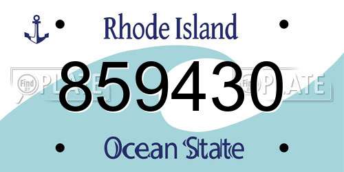 859430 Rhode Island License Plate