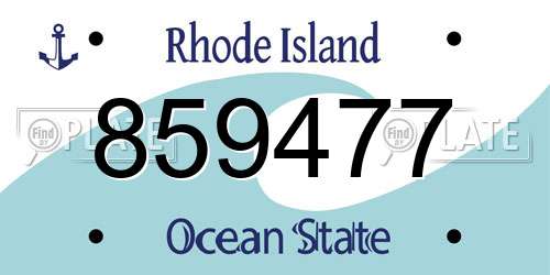 859477 Rhode Island License Plate