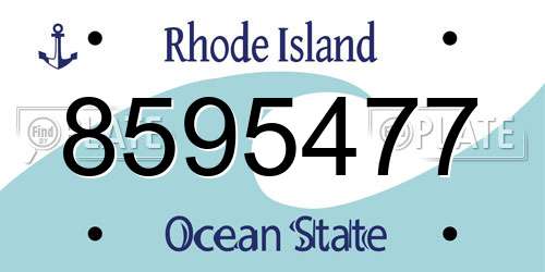 8595477 Rhode Island License Plate