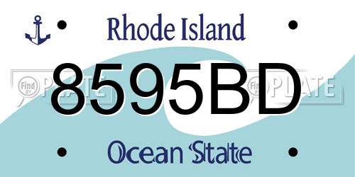 8595BD Rhode Island License Plate