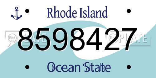 8598427 Rhode Island License Plate
