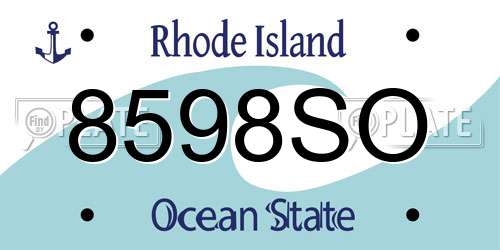 8598SO Rhode Island License Plate