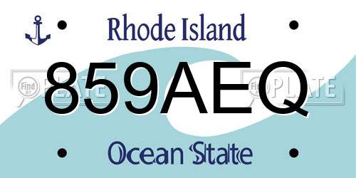 859AEQ Rhode Island License Plate