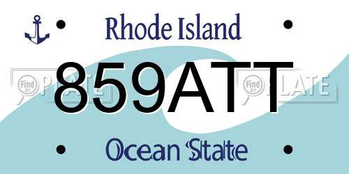 859ATT Rhode Island License Plate