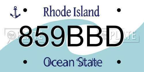 859BBD Rhode Island License Plate