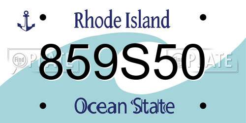 859S50 Rhode Island License Plate