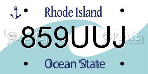 859UUJ Rhode Island License Plate