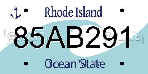 85AB291 Rhode Island License Plate