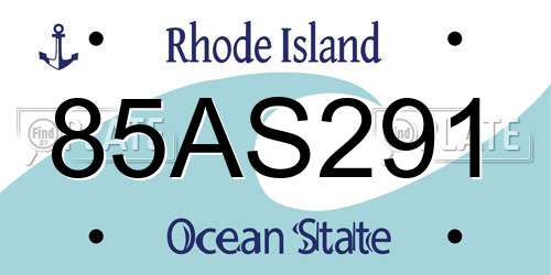 85AS291 Rhode Island License Plate