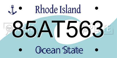 85AT563 Rhode Island License Plate