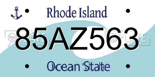 85AZ563 Rhode Island License Plate