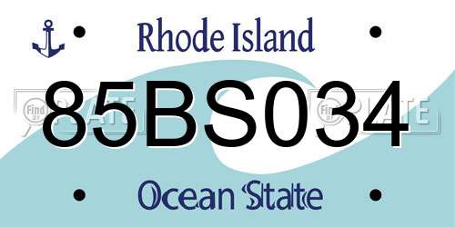 85BS034 Rhode Island License Plate