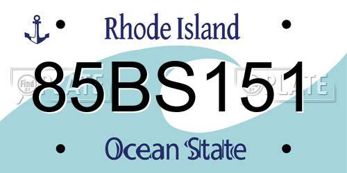 85BS151 Rhode Island License Plate