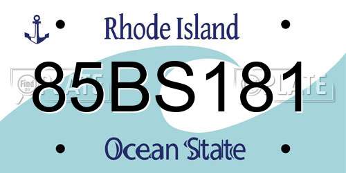85BS181 Rhode Island License Plate