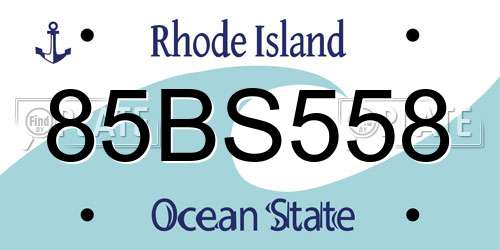 85BS558 Rhode Island License Plate