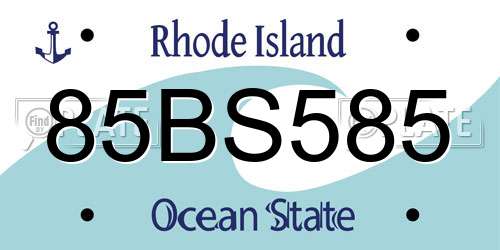 85BS585 Rhode Island License Plate