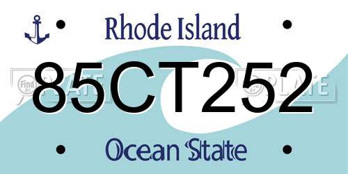 85CT252 Rhode Island License Plate