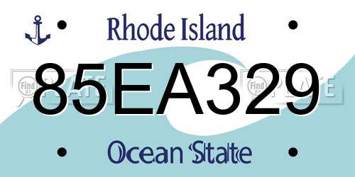 85EA329 Rhode Island License Plate