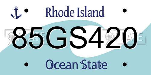 85GS420 Rhode Island License Plate