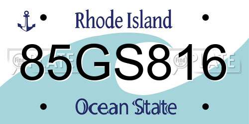 85GS816 Rhode Island License Plate