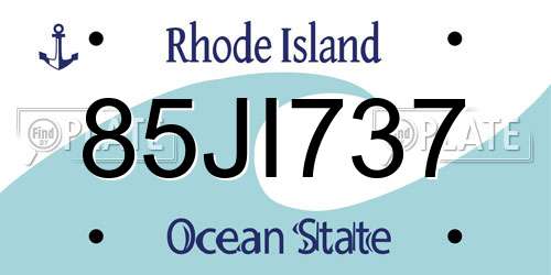 85JI737 Rhode Island License Plate