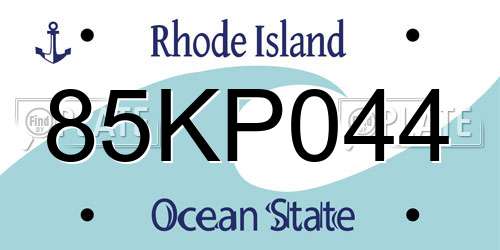 85KP044 Rhode Island License Plate