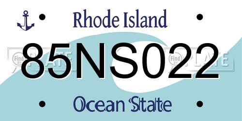 85NS022 Rhode Island License Plate