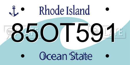 85OT591 Rhode Island License Plate