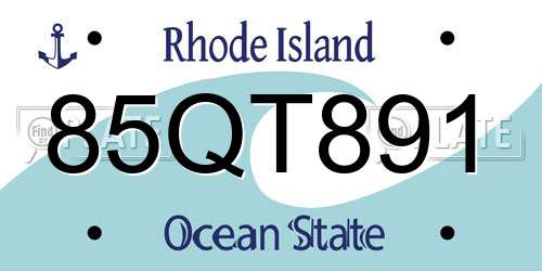 85QT891 Rhode Island License Plate