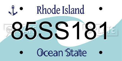 85SS181 Rhode Island License Plate