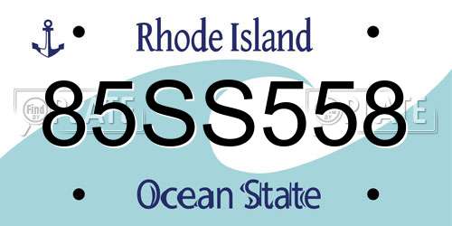 85SS558 Rhode Island License Plate