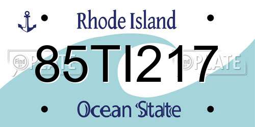 85TI217 Rhode Island License Plate