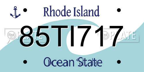 85TI717 Rhode Island License Plate