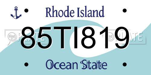 85TI819 Rhode Island License Plate
