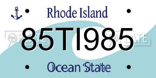 85TI985 Rhode Island License Plate