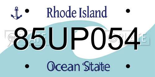 85UP054 Rhode Island License Plate