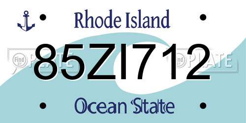 85ZI712 Rhode Island License Plate
